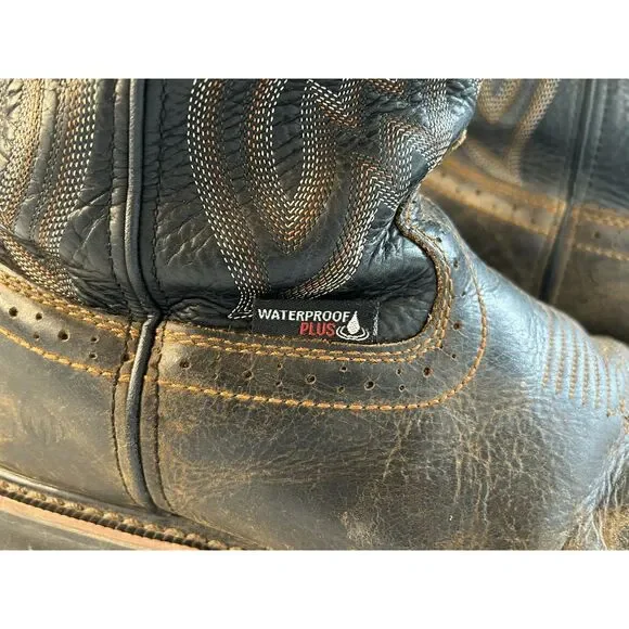 Men's Wolverine Western Work Boots, Size 8.5M Waterproof, Slip Resistant Brown - Picture 8 of 9